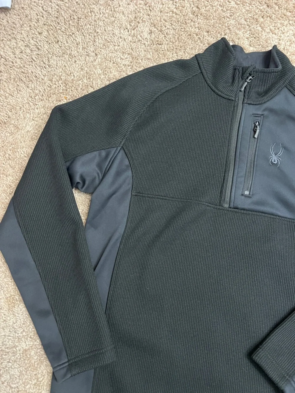 Spyder Men's Black Performance Half-Zip Jacket sz Large